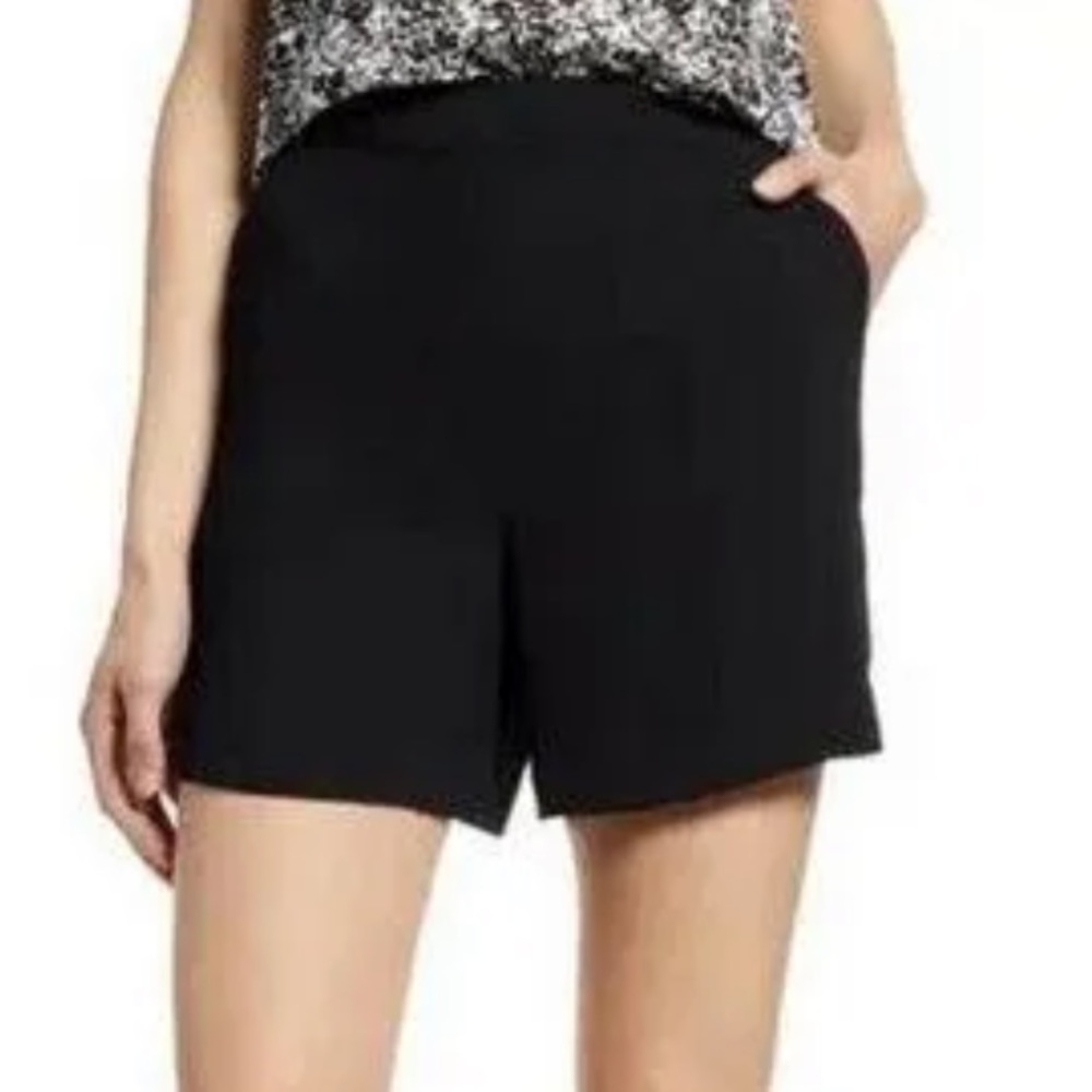 Halogen New Black High Waisted Pull On Elastic Waist Shorts Size XL
